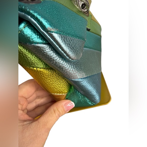 Kurt Geiger Metallic Green and Gold Gradient Shoulder Bag with Chain Strap - Picture 4 of 10